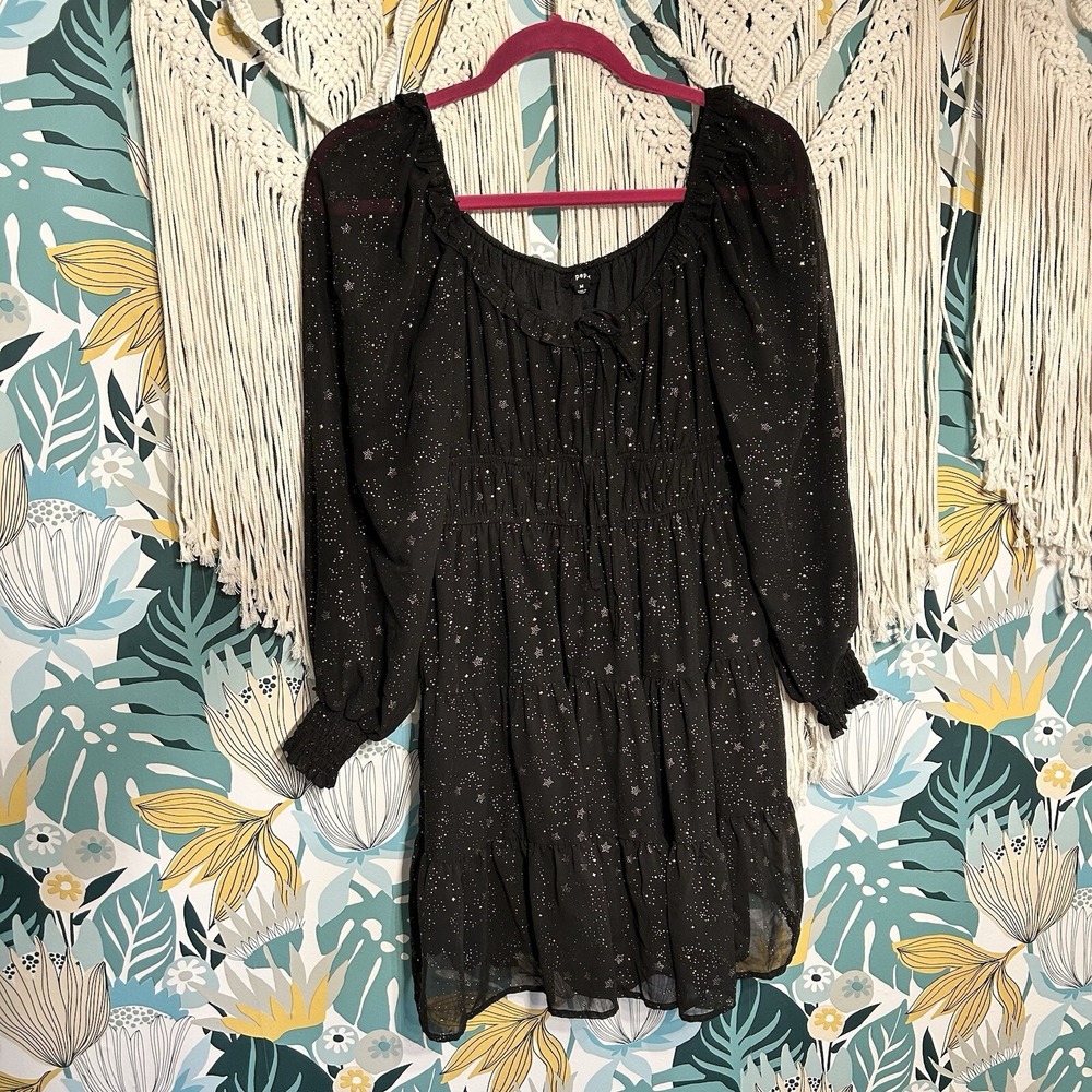 Blu Pepper Whimsigoth‎ Y2K Fairy Grunge Black Dress Magical Dreamy Sz Medium